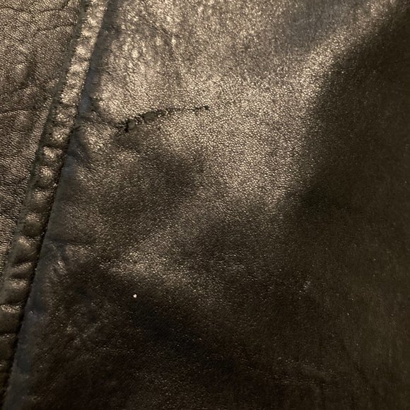 Mens Vintage Black Leather Jacket -- XXL - Picture 9 of 12